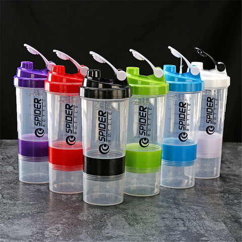 Botella Mezcladora de proteína en polvo, agitador para gimnasio, portátil, plástico, 500ml ► Foto 1/6