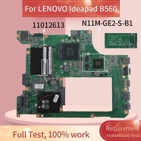 48.4JW06! 011 placa base de computadora portátil para LENOVO B560 GT310M placa madre del cuaderno 10203-1 LA56 48.4JW06! 011 HM55 N11M-GE2-S-B1 DDR3 ► Foto 1/6