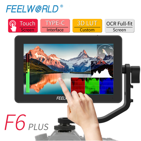 FEELWORLD-Monitor de campo F6 PLUS 4K, 5,5 pulgadas, cámara DSLR, pantalla táctil 3D LUT IPS FHD 1920x1080 ► Foto 1/6
