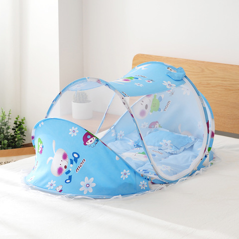 Juego de cama para bebé plegable con mosquitera para niño y niña, cuna portátil para recién nacido, almohada de cama, cuna para bebé ► Foto 1/5