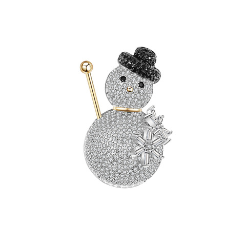 Broche de lujo con diamantes de imitación para mujer, Broche de árbol de Navidad, Papá Noel, copo de nieve, Broche de cristal, joyería, insignia de boda, regalos ► Foto 1/6