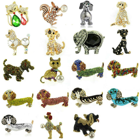 TianBo-broches de perro salchicha con sonrisa esmaltada, decoración para bufanda, joyería, Pin, Bisutería ► Foto 1/6