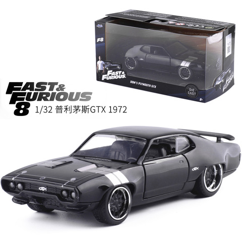 Jada1:32, coche de aleación rápida y furiosa, 1972 Plymouth, GTX Metal fundido a presión, modelo de carrera callejera clásica, juguete de colección para regalo para niños ► Foto 1/6