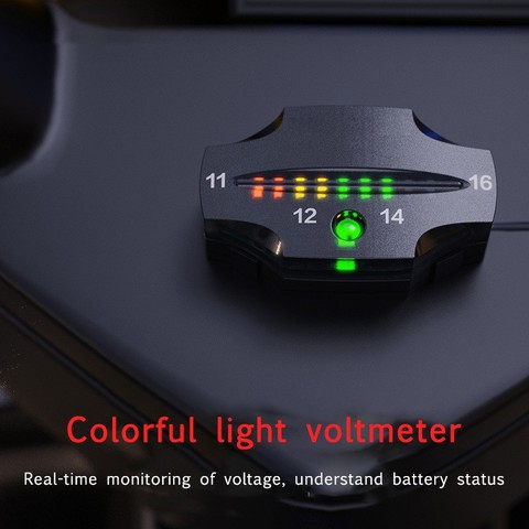 Luz indicadora Tricolor LED de 12V, voltímetro de Panel Digital, medidor de voltaje eléctrico, voltímetro para batería de coche, motocicleta, envío ► Foto 1/6