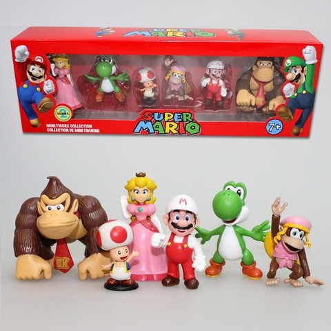 Figuras de acción de Super Mario, Luigi, Yoshi, modelo coleccionable, adornos originales de dibujos animados, chico Odyssey, regalo de Navidad ► Foto 1/6