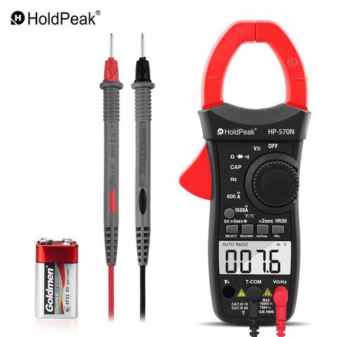 HoldPeak-multímetro de HP-570N CC/CA, medidor de pinza Digital de rango automático, retroiluminación de temperatura/frecuencia ► Foto 1/6