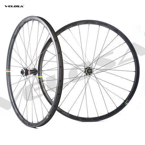 Llanta de freno para ciclismo, rueda ligera T800 de 1140 g, grava 700C, con disco de carbono para bicicleta, disponible con cerradura central, tubular con 6 pernos, 1140g, CX25-SL ► Foto 1/6