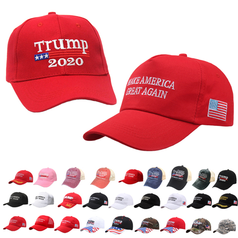 Gorra de béisbol roja para hombres y mujeres, gorra de béisbol roja con la bandera del presidente Donald Trump 2022 ► Foto 1/6