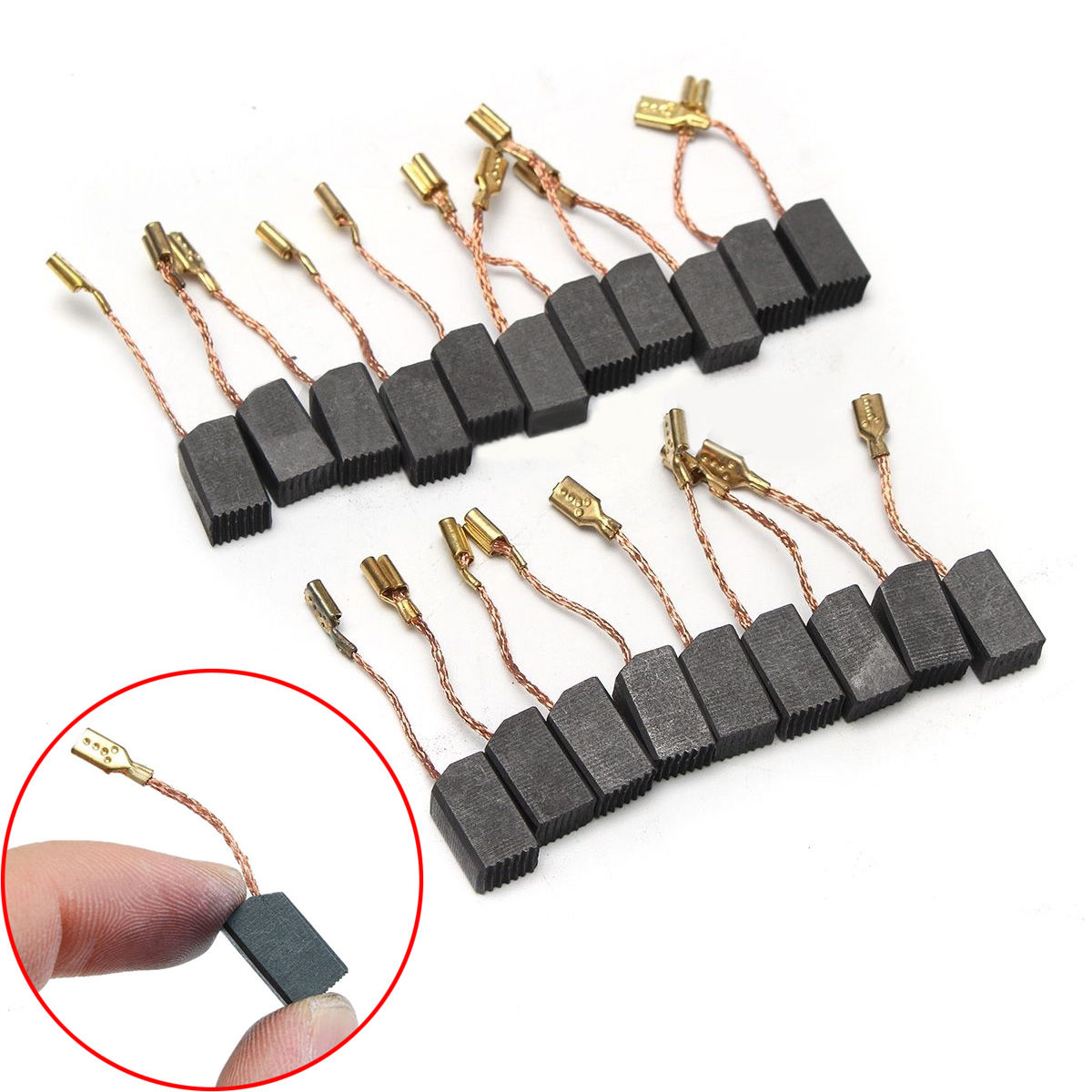 20pcs 6 * 8 * 15mm cepillos de carbono para la esmeriladora angular de taladro de motor eléctrico genérico ► Foto 1/4