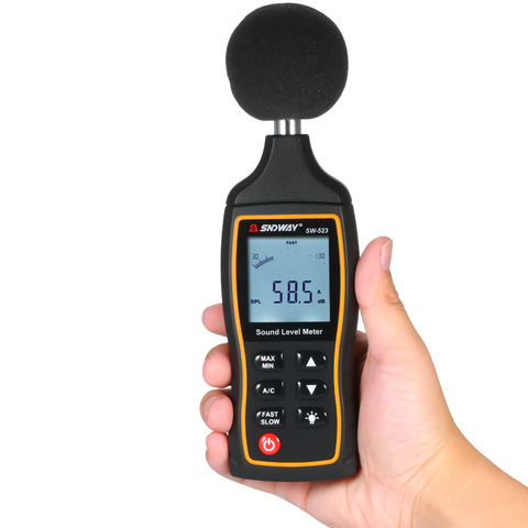 Medidor de nivel de sonido, medidor de decibelios de alta precisión, sonómetro Digital, medidor de ruido con una función de ponderación C y cambio automático ► Foto 1/6