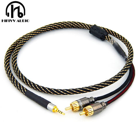 Cable de audio hi-fi, Conector de 2,5mm, interfaz equilibrada, cable de señal de 4,4 a 2 rca, cable amplificador de auriculares de línea AUX, cable de 2,5mm con enchufe a 2 RCA ► Foto 1/6