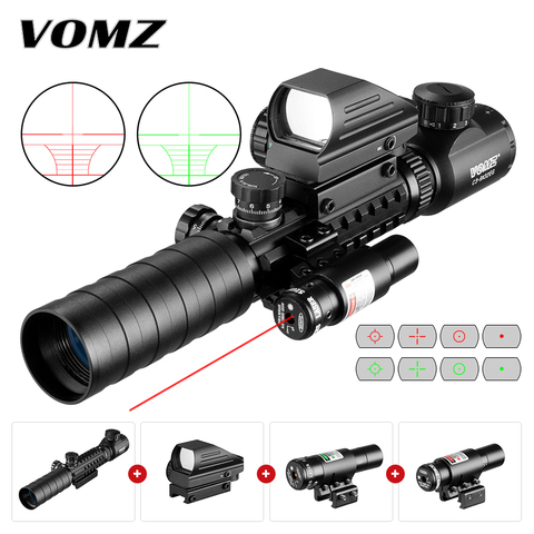 Mira telescópica iluminada para Rifle, mira holográfica de 4 retículas de 20mm, Láser de Grenn rojo para mira telescópica de caza Aimpoint ► Foto 1/6