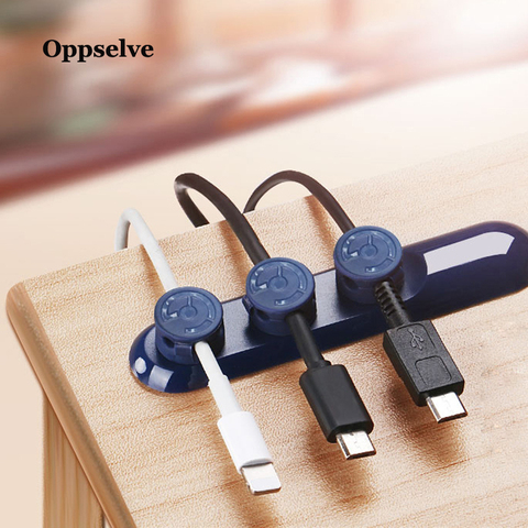 Oppselve Cable DE TELÉFONO MÓVIL Clip para coche de escritorio ordenado organizador de cables cargador para Cable de datos Digital de Cable de carga de Winder ► Foto 1/6