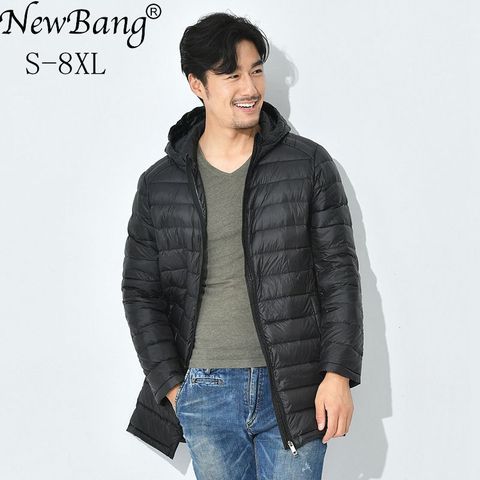 NewBang 7XL 8XL invierno chaqueta de plumón larga de la pluma de los hombres Parka hombre chaqueta ultraligera hombres ligero caliente globo chaquetas ► Foto 1/6