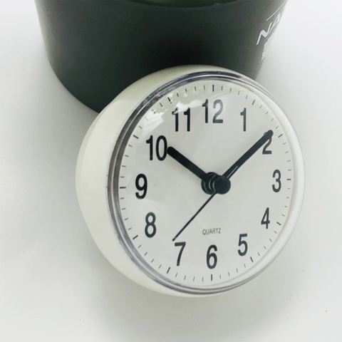 Mini Reloj de pared con ventosa para baño, resistente al agua, antiniebla, 7cm, para cocina, baño, mesa pequeña de cuarzo ► Foto 1/6