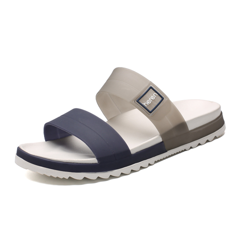 Sandalias para hombre zapatillas de verano moda Peep Toe chanclas para hombre al aire libre antideslizantes Sandalias planas de playa deslizantes Zapatillas de casa transpirables ► Foto 1/6