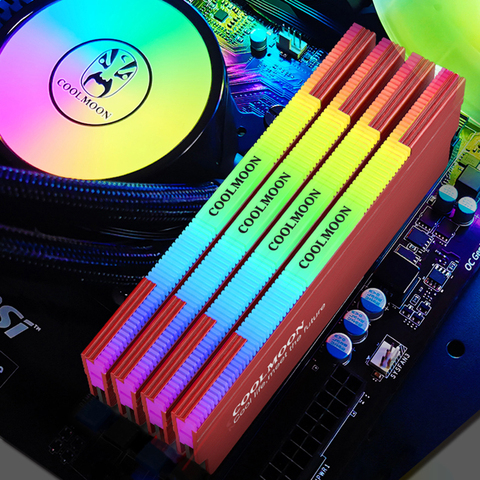 COOLMOON D134S disipador para memoria RAM 5V 3PIN ARGB memoria disipador de calor enfriador direccionable RGB chaleco de refrigeración para el escritorio de la computadora de la PC ► Foto 1/1