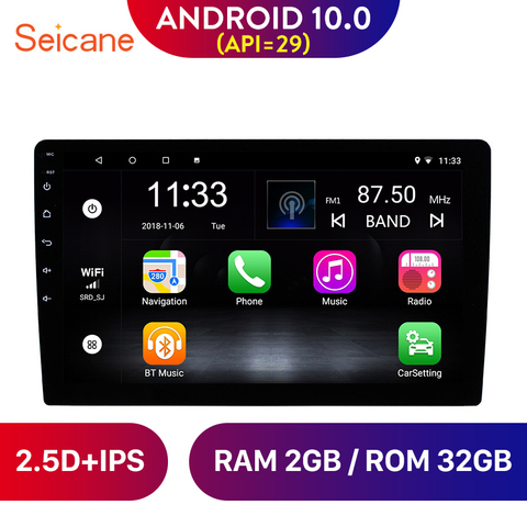 Seicane 2DIN Android 10,0 9 pulgadas coche Universal Radio Unidad de navegación GPS Player 4-Core Soporte cámara de copia de seguridad ► Foto 1/6