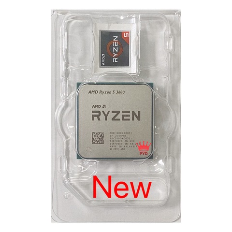 AMD-procesador de CPU Ryzen 5 3600, nuevo, R5 3600, 3,6 GHz, seis núcleos, 12 hilos, 7NM, 65W, L3 = 32M, enchufe 100-000000031, AM4, sin ventilador ► Foto 1/2