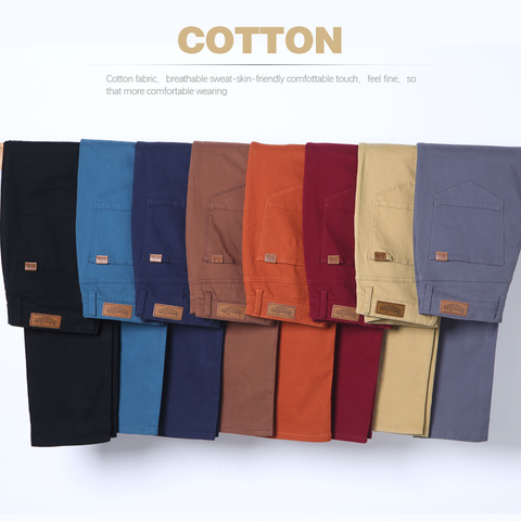 Pantalones clásicos informales de color caqui para hombre, calzas elásticas de algodón ajustadas a la moda de negocios, ropa de marca, novedad de 2022 ► Foto 1/6