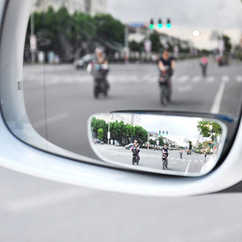 Espejo retrovisor de coche sin marco, accesorio de cristal ajustable de 360 grados, para marcha atrás, gran angular, auxiliar, para punto ciego, 2 uds. ► Foto 1/6