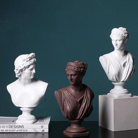 Figura minimalista moderna del norte de Europa, escultura de Gypsum, cabeza de Venus, decoración suave, arte ligero, adornos de lujo, regalos ► Foto 1/6