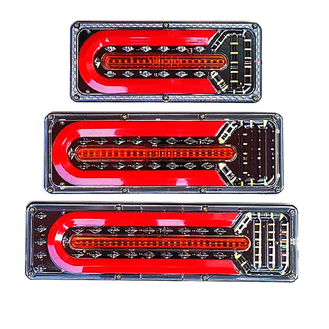 Luz LED de parada trasera e impermeable para camión, remolque, caravana, furgoneta, lámpara de freno, tráfico de marcha atrás, 2x24V ► Foto 1/6