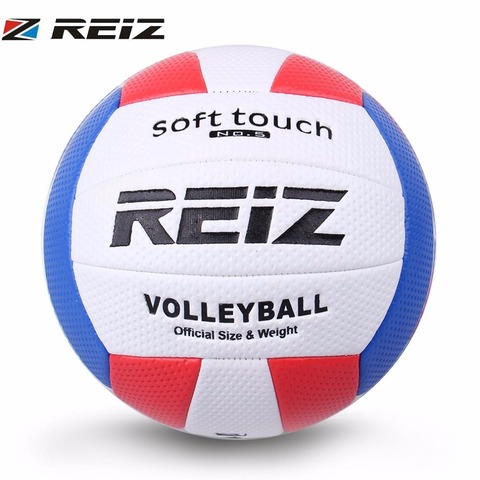 REIZ-pelota de voleibol de tacto suave para entrenamiento, Balón de competición de cuero PU, tamaño estándar 5, pelota de voleibol para interior y exterior para estudiantes ► Foto 1/6