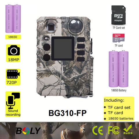 BolyGuard-juego completo de cámara de rastreo para caza, trampas para fotos, visión nocturna, con tarjeta TF y baterías, 18MP, 720pHD, sin brillo, 940nm, 0,7 s ► Foto 1/6