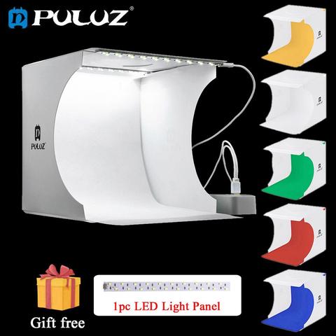 PULUZ-Mini Estudio plegable de 20x20cm, caja de luz para fotografía, fondo negro y blanco, Kit de caja de estudio fotográfico ► Foto 1/6