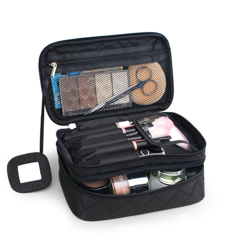 Neceser de viaje para mujer, bolsa de maquillaje grande, resistente al agua, de nailon, organizador de viaje, neceser para lavar ► Foto 1/6