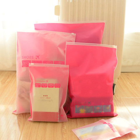 8 unids/set organizador de viaje de dibujos animados bolsa de almacenamiento de ropa bolsas de plástico Zip Lock impermeable ropa zapato calcetín equipaje bolsa Y119 ► Foto 1/6