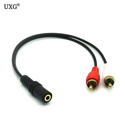 Adaptador de Audio estéreo hembra a 2 RCA macho, 3,5mm, 1/8 