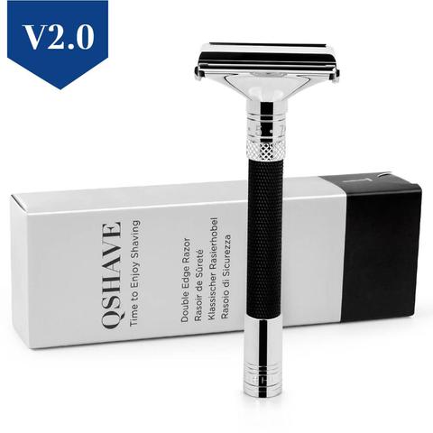 QShave-maquinilla de afeitar para hombre, nuevo diseño de lujo, Parthenon V2.0, mariposa abierta, ajustable, de seguridad, clásica, para Superb, barbero ► Foto 1/6