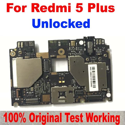 Placa base de desbloqueo 100% Original para Xiaomi Redmi 5 Plus, circuitos de placa base, tarjeta de tarifa completa, chipsets, Cable flexible, reemplazo de móvil ► Foto 1/2