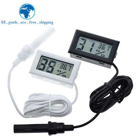 TZT-Mini termómetro Digital LCD profesional higrómetro, medidor de temperatura de humedad, pantalla LCD Digital para interiores, blanco y negro ► Foto 1/6