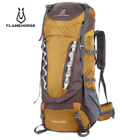 80L Montañismo al aire libre bolsa de nylon impermeable mochila de gran capacidad de viaje mochila desmontable soporte ► Foto 1/5