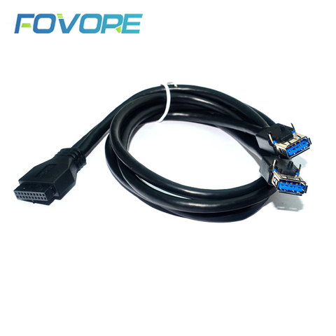 Cable de Panel frontal USB 3,0, conector USB 3,0 de alta velocidad de 20 pines a puertos duales, Hub con pie fijo para PC y ordenador ► Foto 1/4