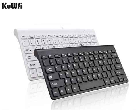 Nuevo teclado KuWFi Ultra delgado y silencioso tamaño pequeño 78 teclas Mini teclado USB Multimedia para ordenador portátil Macbook ► Foto 1/6