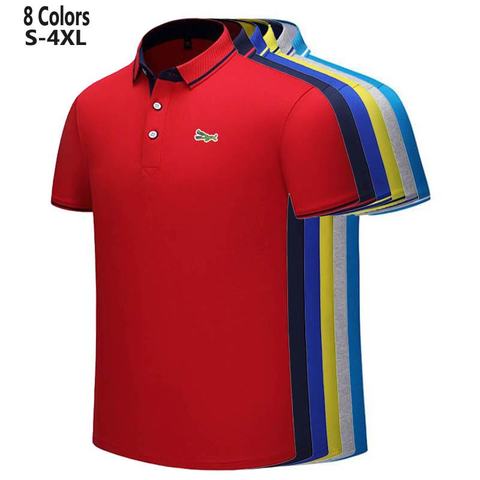 Polos de manga corta para hombre, camisas de algodón informales con logotipo bordado, ropa de solapa, verano, S-4XL, nuevo diseño, 2022 ► Foto 1/6