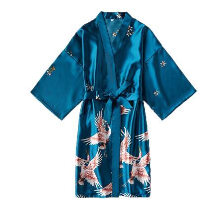 Bata de satén a la moda para mujer, albornoz de mujer, Kimono de seda Sexy, ropa de dormir para novia, para cultivo nocturno ► Foto 1/6