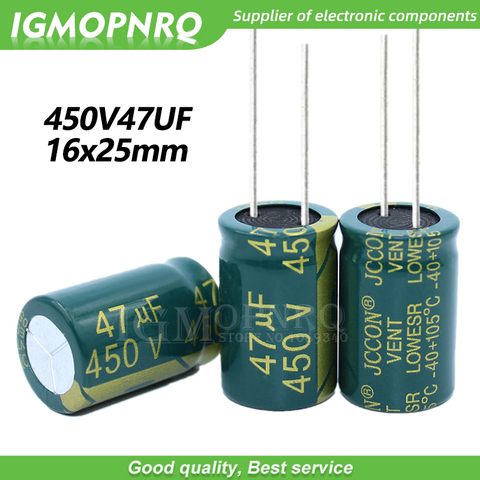 5 uds 450V47UF 16*25mm igmopnrq condensador electrolítico de aluminio alta frecuencia de baja impedancia 16x25mm ► Foto 1/4