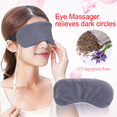 Mascarilla con calefacción USB antifaz de vapor para los ojos, parche para los ojos, antiojeras, masajeador de ojos, alivio de la fatiga, máscara de viaje para dormir y sombra de ojos ► Foto 1/6