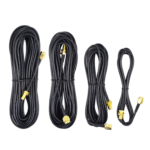 CHIPAL 10M 12M 15M 20M RG174 RP-SMA Cable de extensión macho a hembra alimentador de alambre Coaxial WiFi tarjeta de red LAN antena del Router ► Foto 1/6