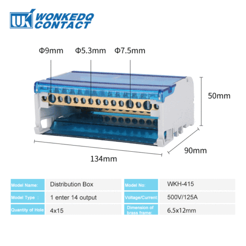 Caja de bloques de terminales de carril Din de conexión de tornillo Modular WKH415 Bloque de Distribución de Energía caja de conexiones de alambre eléctrico Universal ► Foto 1/6