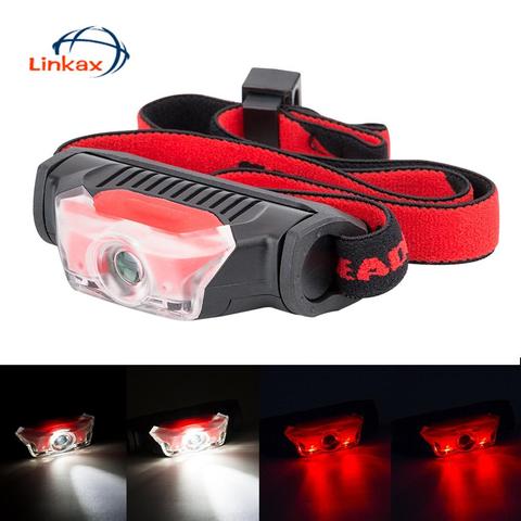 IPX-5 de faro LED de 4 modos, linterna para deportes al aire libre, Camping, pesca, funciona con batería AA ► Foto 1/6