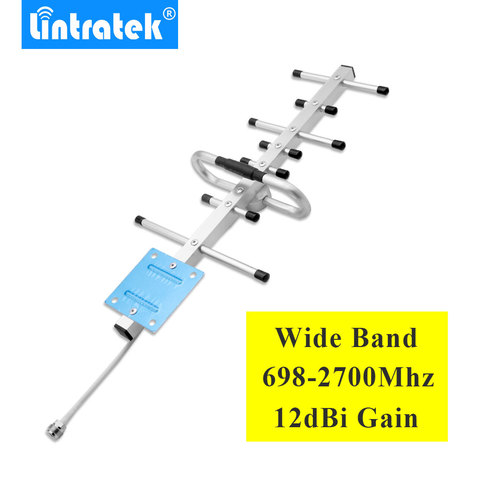 Antena Yagi de banda ancha para exteriores, amplificador de señal de banda completa, 12dbi, externa, para CDMA, GSM, DCS, UMTS, LTE, 2G, 3G, 4G ► Foto 1/6