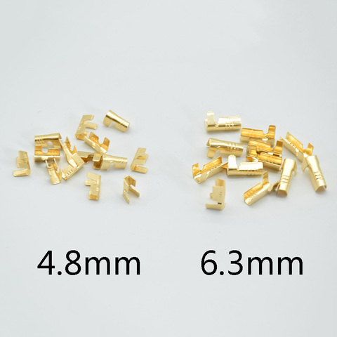 100 Uds. 6,3mm 4,8mm coche Terminal de arnés de cableado conectores 452 en forma de U-terminal tab frío insertos de Terminal de cable 0,3-0,75-2.5mm2 ► Foto 1/3