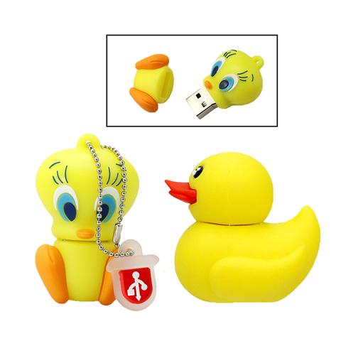 Unidad Flash USB con forma de pato amarillo, memoria Flash con capacidad Real de 4GB, 8G y 16GB con forma de Animal de dibujos animados ► Foto 1/6