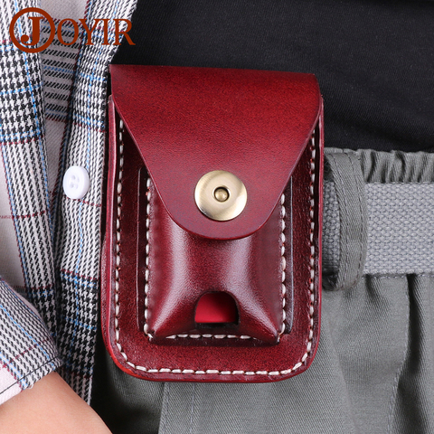 JOYIR-riñonera de cuero genuino para hombre y mujer, bolso de cintura de piel de vaca, a la moda, estuche de cigarrillos, alta calidad ► Foto 1/6